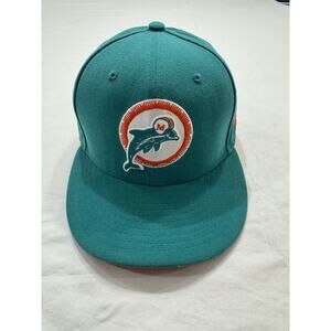 Men's New Era Aqua Miami Dolphins 59FIFTY Fitted Hat Cap Size 7 1/8 NFL